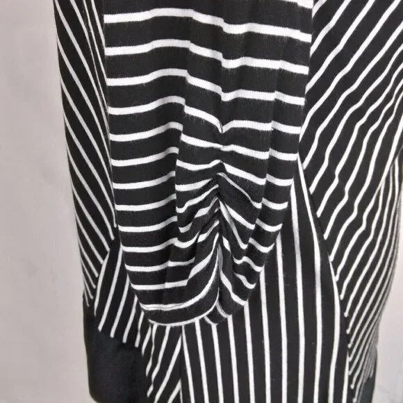Chico’s | Black White Stripe Stretch Tunic Top | Size M - Picture 3 of 8